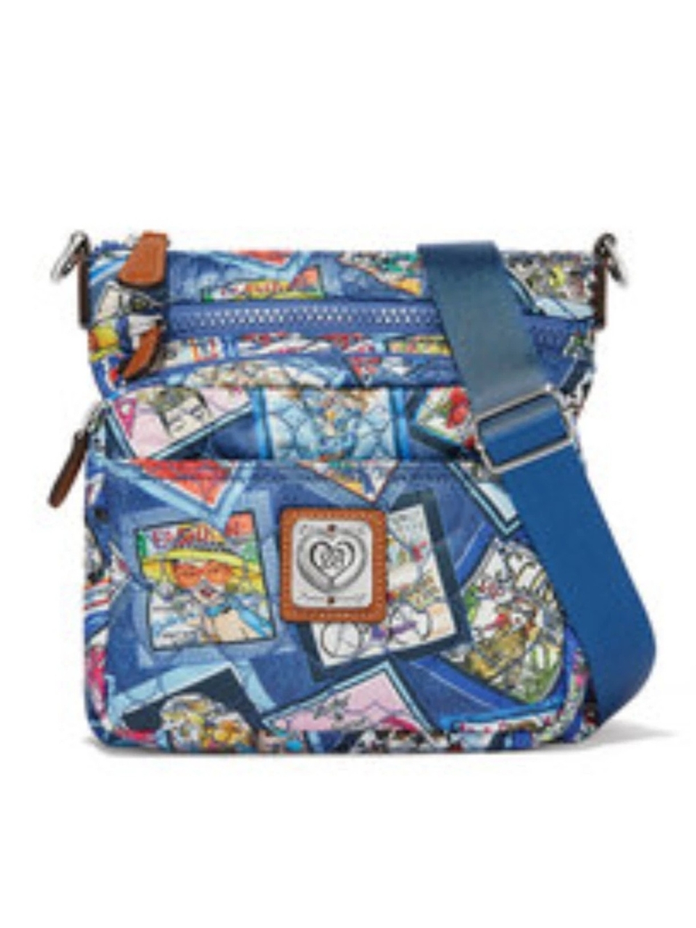 Brighton Kallista Blue Patchwork Crossbody Bag Shoulder Bag